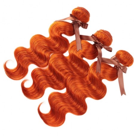Tissage Brésilien - Mèches 100% Humain Body Wave Orange x3