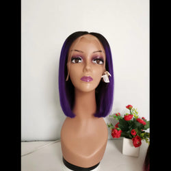 Frontal Lace Wigs Bobo Lisse 1B/Purple RM 10P