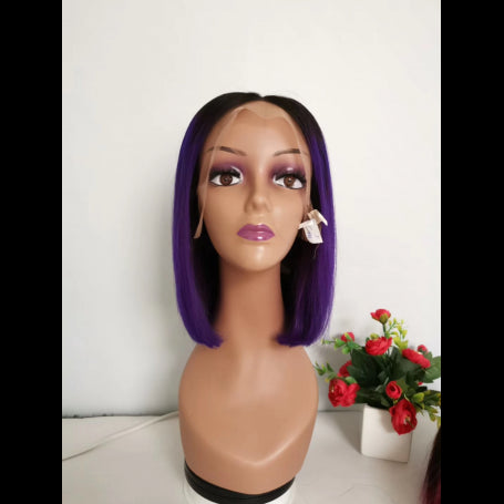 Frontal Lace Wigs Bobo Lisse 1B/Purple RM 10P