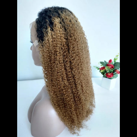 Frontal Lace Wigs Jerry Curl 1B/27 18P