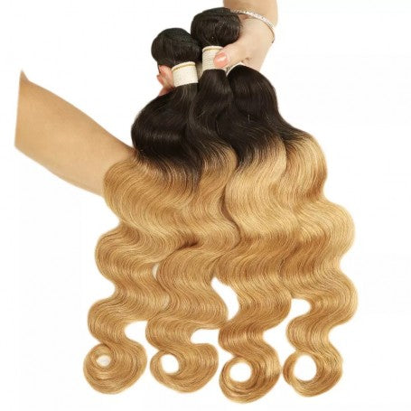 Tissage Brésilien - Mèches 100% Humain Body Wave 1B/27 x4