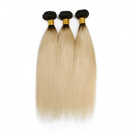 Tissage Brésilien 100% Humain Lisse Blond Ombré 1B/613 x3